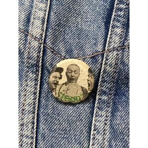 Three Stooges FOOD Pinback Vintage Button Badge Tv Old Hollywood Pin #022